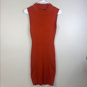 EUC Every Detail LA Sleeveless Ribbed Burnt Orange Dress Size XL #330